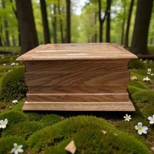 Ashes Keepsake Wooden Cremation Memorial Urn. Funeral Adult Size. plain