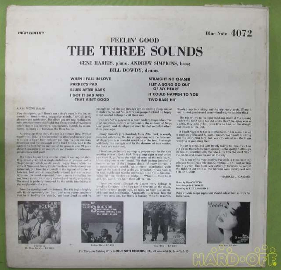 The 3 Sounds/Feelin' Good, US Issue, Vinyl VG+ Blue Note - Image 2 of 4