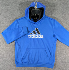 Adidas Hoodie Royal Blue Embroidered Logo Youth Size Large 14/16 Striped Hood