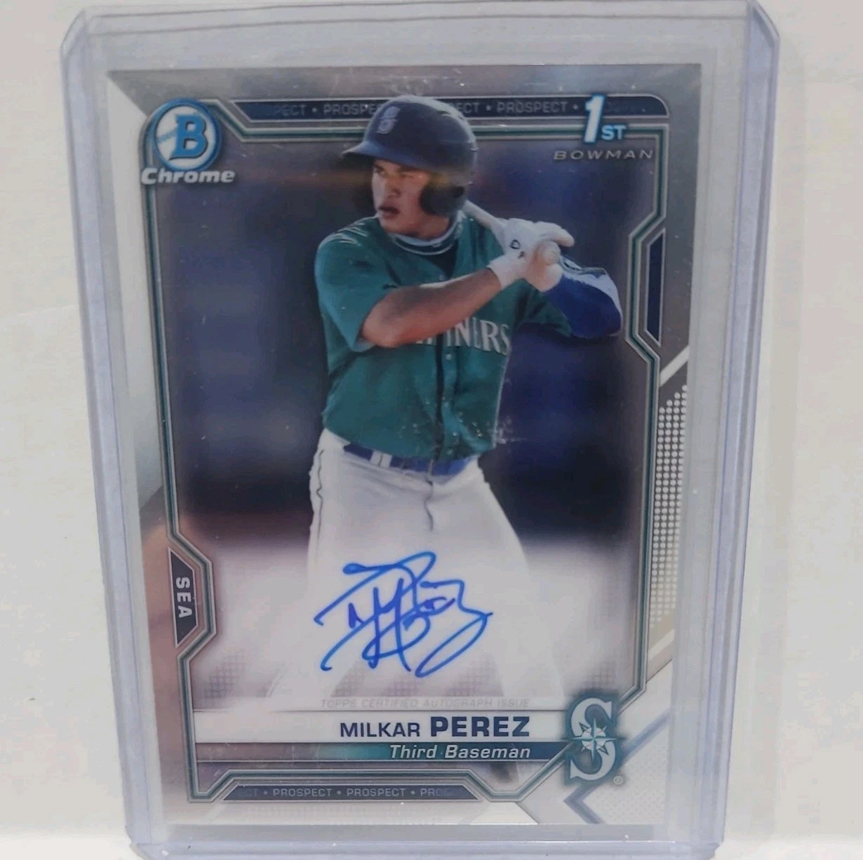 2021 Bowman Chrome MILKAR PEREZ Seattle Mariners 1st Bowman Auto