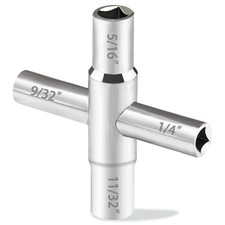 4-Way Sillcock Key Wrench Water Utility Key for Water Faucet Spigots Valves
