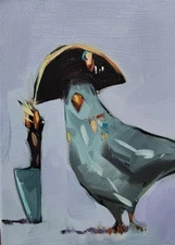 Jose Trujillo Fine Art PRINT 16x20" Collectible Artist Pigeon Bird Whimsical