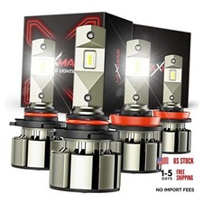 LED Bulbs Combo Kit, 9005/HB3 H8/H9/H16 Super Bright Bulbs, Plug and 9005 H11