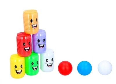 EDDY TOYS Dosenwerfen Wurfspiel Kinder Büchsenwerfen Dosenwurfspiel Büchsenwurfspiel