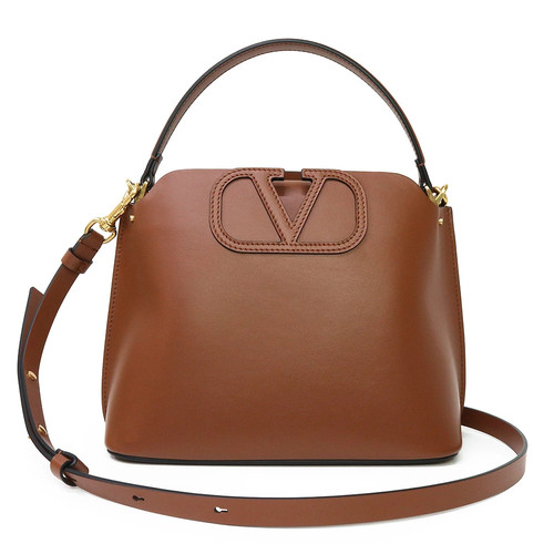 Valentino Garavani 5W5B0Q53NQTHG5 V-Logo Brown Leather Shoulder Bag #880