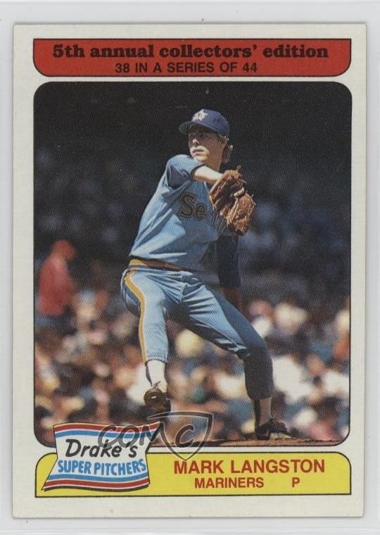 1985 Topps Drake's Big Hitters/Super Pitchers Food Issue Mark Langston #38 1do2