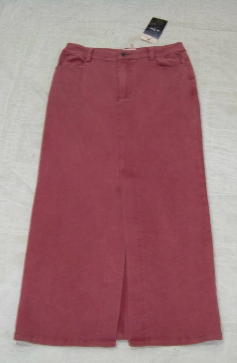 In Loom Denim Skirt - S - New with Tag - Vintage Wash Red Denim