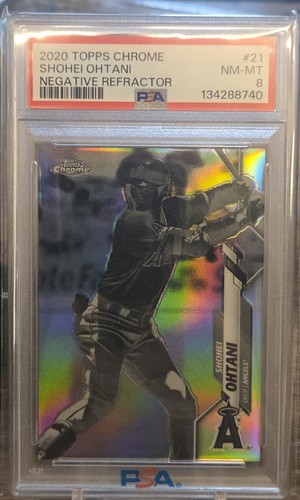 2020 Topps Chrome Shohei Ohtani #21 Negative Refractor PSA 8 Los Angeles