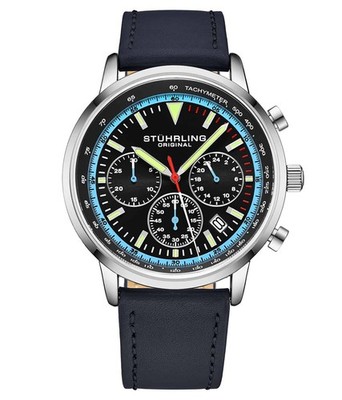 Monaco Black Dial/ Blue Leather | Black Dial Wristwatch 3986L.2