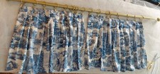 CHRISTINA EWANGA PLEATED FRENCH TOILE Valance Curtain Handmade SET OF 2