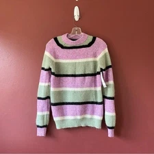 NWT Urban Outfitters Veda Women’s Wool Mohair Blend Purple Green Striped Sweater