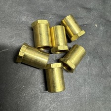 1/8 IPS 1/2 IN WIDE X 3/4 IN H THREADED UNFINISHED BRASS COUPLING LOT OF 6 PCS