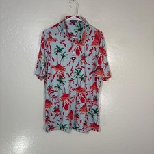 Bad Birdie Polo Shirt Mens Large Multicolor Tropical Golf Performance Stretch