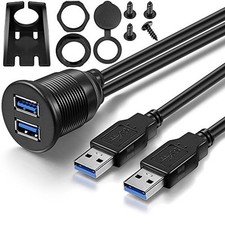 Icespring 2 Ports Usb 3.0 Extension Cable, Flush Mount Car Truck Boat