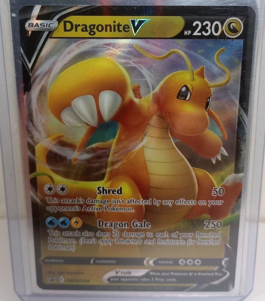 Pokemon TCG Dragonite V SWSH154 Holographic Black Star Promo Card 2021 NM