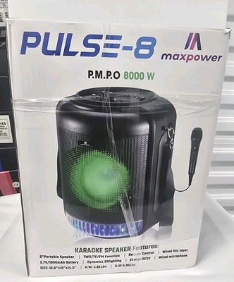 Max Power Pulse-8 Bluetooth portable 8'' speaker
