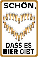 Holzschild 18X12 Cm SchöN Dass Es Bier Gibt Essen Trinken Deko Geschenk Holz Sch