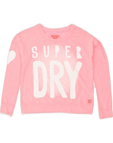 SUPERDRY Womens Graphic Sweatshirt Jumper UK 6 XS Pink Polyester AM50