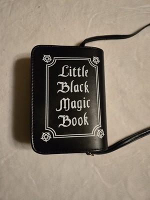 Little Black Magic Book Purse Handbag Vintage LN