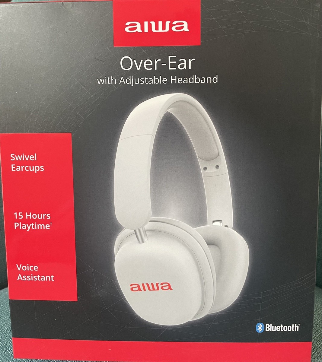 Aiwa AI5009 Over Ear Wireless Headphones, Bluetooth, 15 hours
