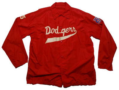 Post Men L Nylon Little League Dodgers Snap Jacket Bollings Baseball VTG 60s USA