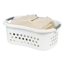50L Plastic Hip Hold Laundry Basket with Built-In Comfort Carry Handles 1.5 B...
