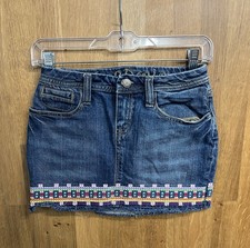 Gap Girls Denim Embroidered Skirt Size 14