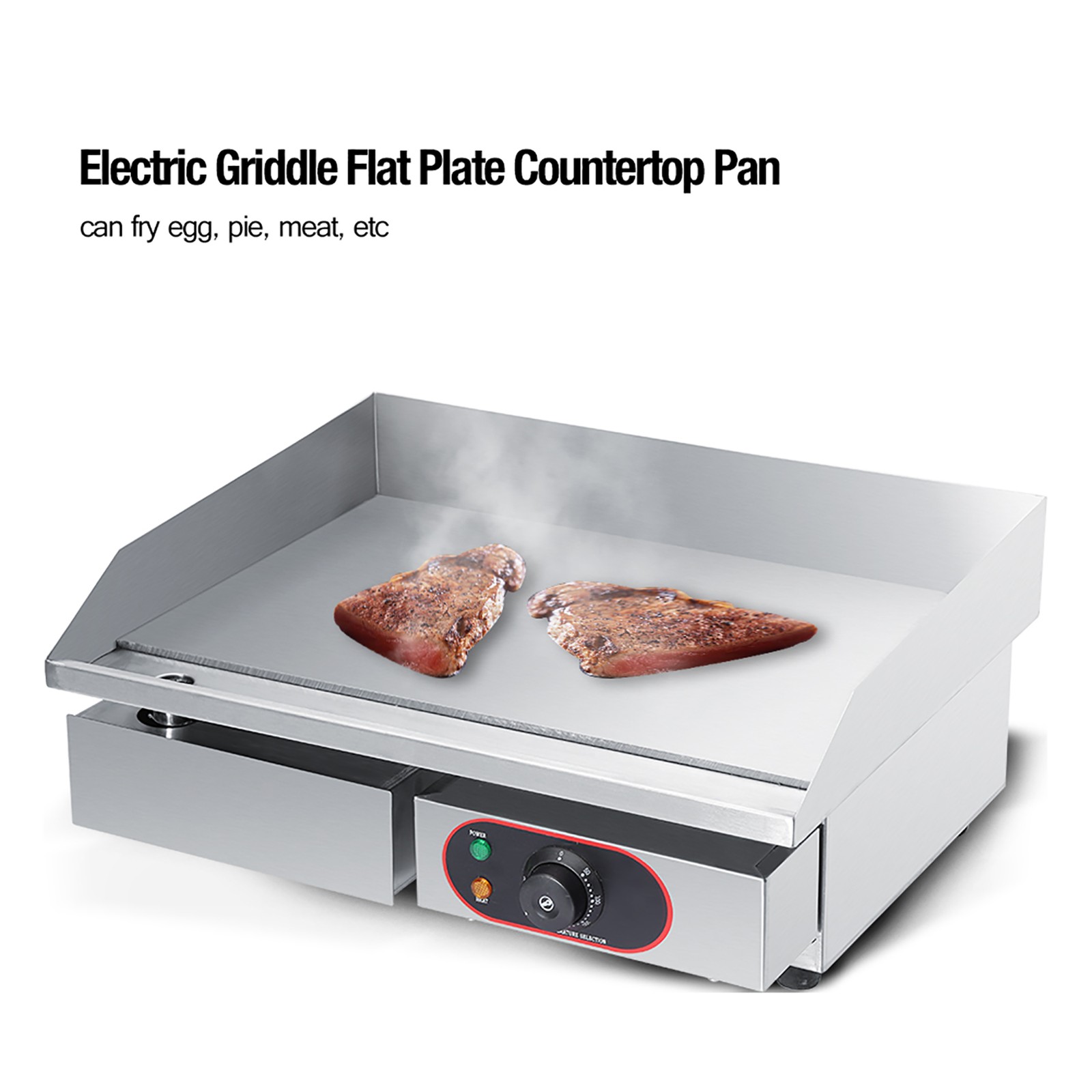 Stainless Steel Electric Griddle Countertop Hot Plate Commercial BBQ Grill UT