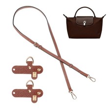 Purse Straps Replacement, Soft Adjustable Leather Strap Brown, Gold Buckle 