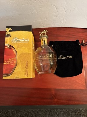 Blanton s Empty Gold Edition Bottle 750mL, Box, Bag, Horse Cork Topper S,