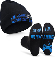 Do Not Disturb Gaming Socks Novelty Gamer Hat Funny Unisex Socks Cap for Kid Tee