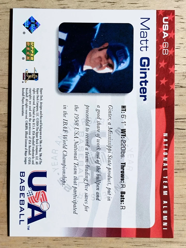 2004 USA Baseball 25th Anniversary #68 Matt Ginter - Image 2 of 2