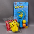 Vintage Pokemon Paddle Ball PIKACHU Plush Clip On Zipper Pull Y2K Toys 2000