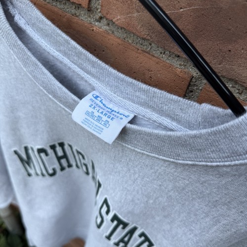 Champion Reverse Weave Michigan State Sweatshirt Gray MSU Spartans Size 2XL - Picture 3 of 5