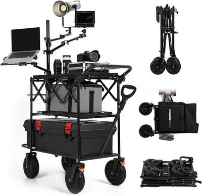 TARION Video Production Camera Cart - Heavy Duty 440lb Load Capacity Cine DolLY