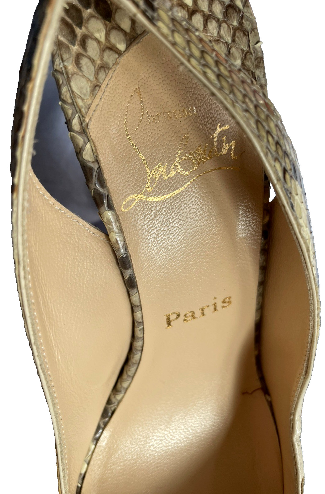 LOUIS VUITTON PARIS  PYTHON SLING BACK PLATFORM H… - image 9