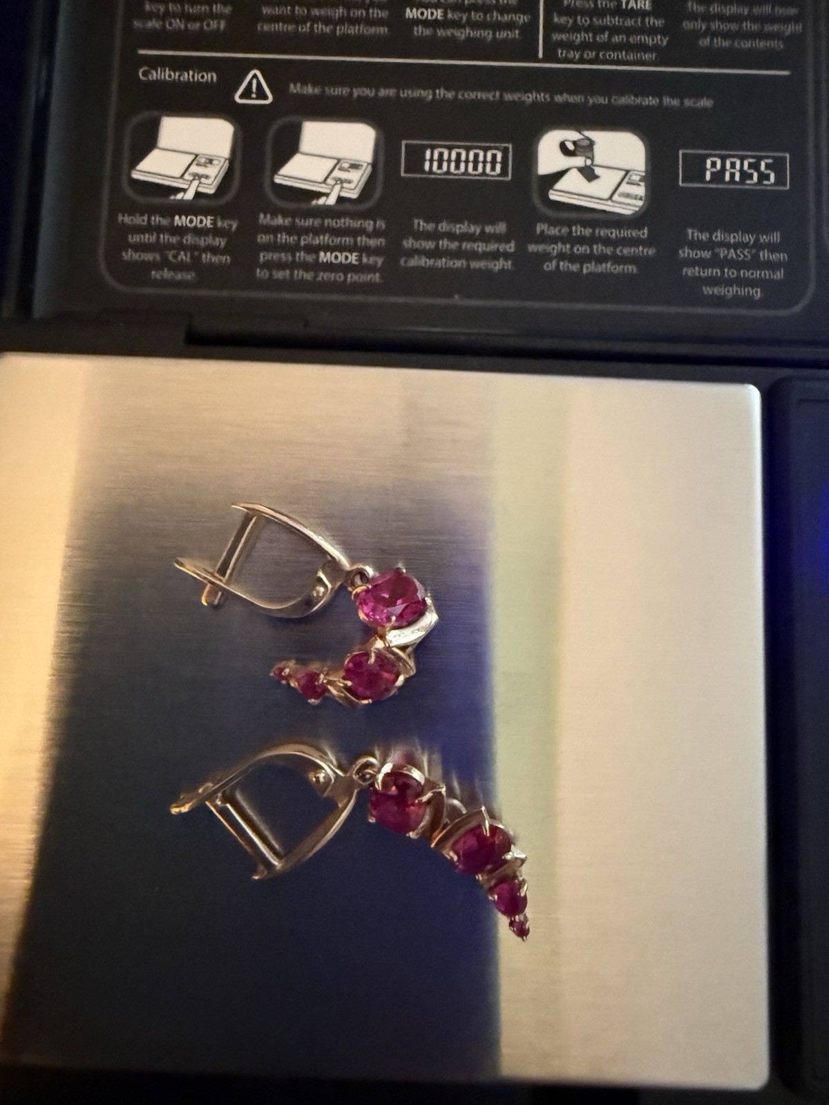 Lab Created Ruby Russian Drop Earrings Dangling Y… - image 5