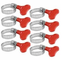 8 Piece Hose Clamp Clips Easy Turn With Fitted Butterfly Style Screw
