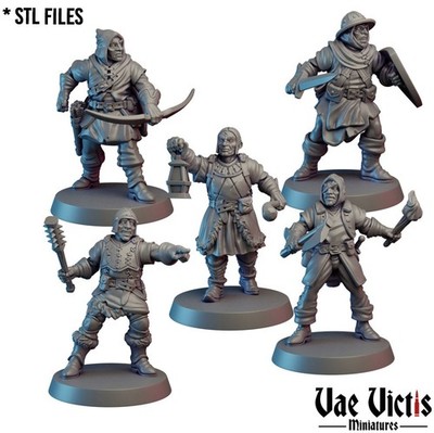 ''Cold Steel Mercenaries x5 lot'' Vae Victis Miniatures D&D Mordheim Frostgrave