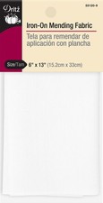Dritz 6 x 13 Inch Iron On Mending Tape White Fabric Repair and Reinforcement