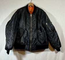 ROTHCO MA-1 Flight Jacket Men’s Med Bomber Military Reversible Black Orange EUC