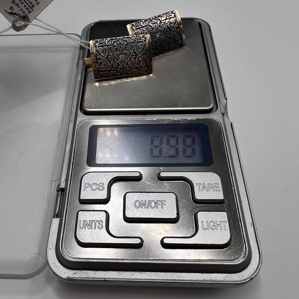 Orecchini Vintage Ucraina Argento Sterling 925 Oro 9K Floreale Clip-On 2,5 cm... - Immagine 4 di 4