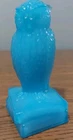 Vintage Degenhart Glass Milk Blue Wise Ole Owl On Books Figurine Paperweight