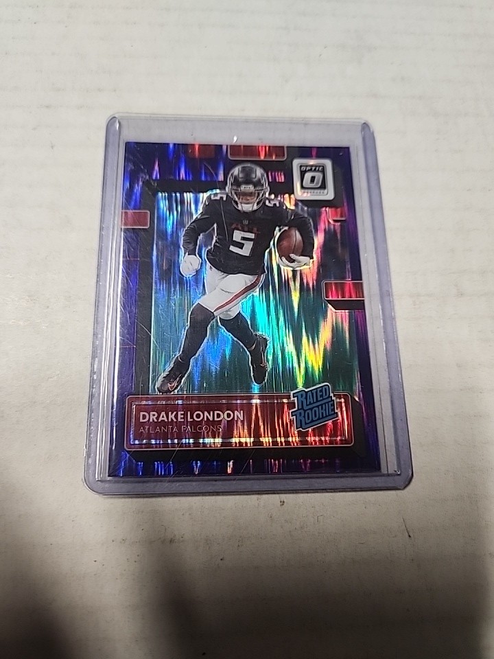 2022 Donruss Optic - Rated Rookie Drake London #207 Purple Shock Prizm (RC)