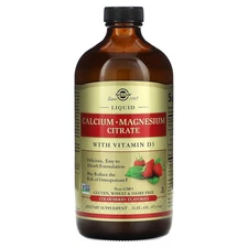 Liquid Calcium Magnesium Citrate with Vitamin D3, Strawberry, 16 fl oz (473 ml)