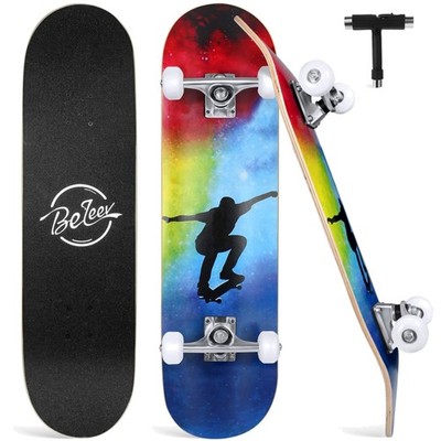Skateboard 31x8 Zoll Cruiser Komplettboard Kanadischer Ahorn Kinder Jugendlic...