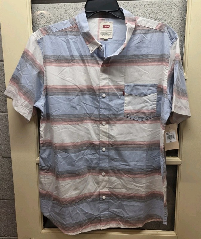 Levi's Button Down Shirt size XL Men Red White Blue #117508 NWT Streetwear