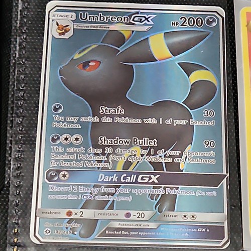 2019 POKEMON SUN & MOON HIDDEN FATES #SV69 FULL ART/UMBREON GX  GEM MINT