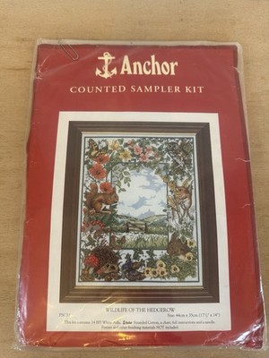 Anchor Wildlife Of The Hedgerow PSC31 Counted Cross Stitch Sampler Kit Neu