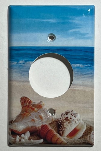 Interruptor de luz de caracol de mar Ocean Beach toma de corriente cubierta de pared placa decoración del hogar - Imagen 15 de 47